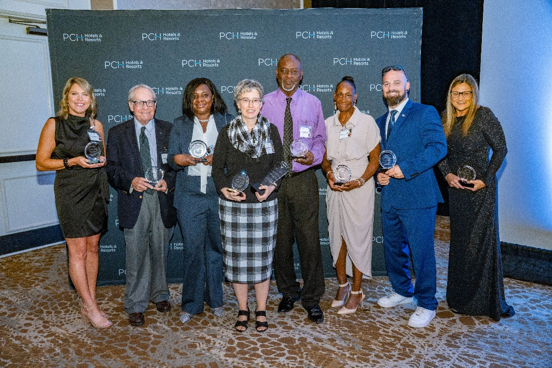 2025 Bucky Miller Award nominees (L to R) – Nicole Moore, Andy Little, Tiffany Ambus, Karen Moulton, Patrick Lee, Aniese Harris, George Brackin, Felecia Reeves